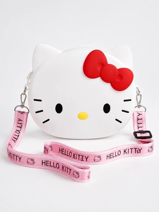 Other - NIP Hello Kitty White Silicone Crossbody Bag Pink Logo Strap